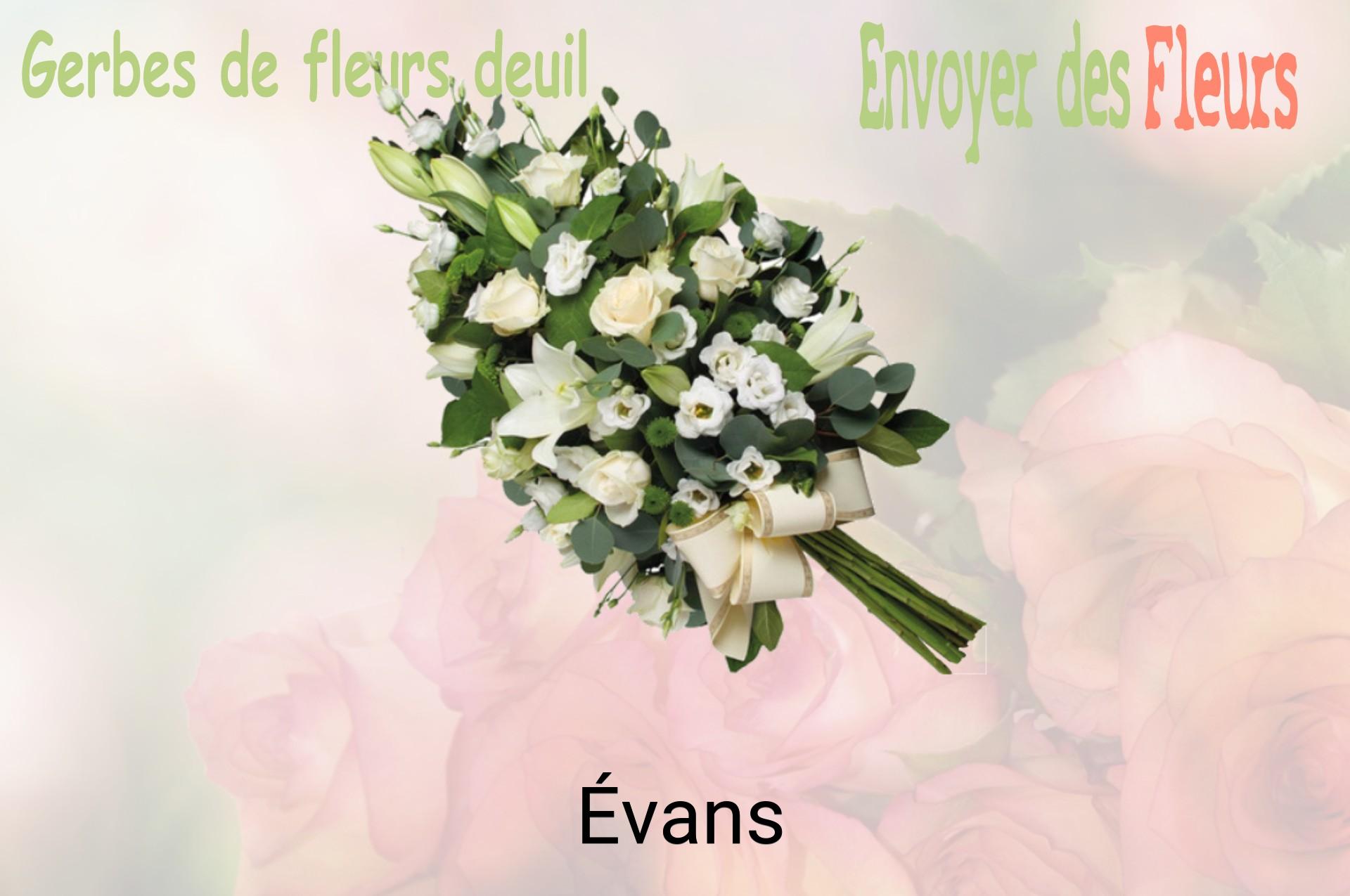 Gerbe de fleurs de deuil livrée à Évans